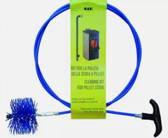 KIT PULIZIA TUBI STUFA A PELLET SCOVOLO D.80 MM PROLUNGA 2 MT CON MANICO