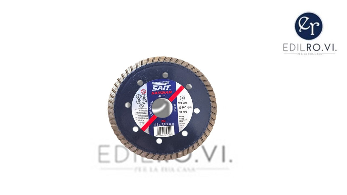 Disco abrasivo diamantato taglio pietra 115x2,0x22,23 SAITDIAM cu