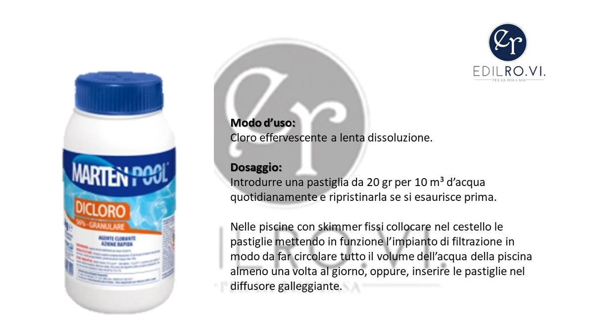 Tattamenti Piscina Marten - DICLORO GRANULARE 1KG