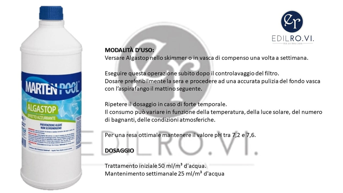 Tattamenti Piscina Marten – ALGASTOP 1KG