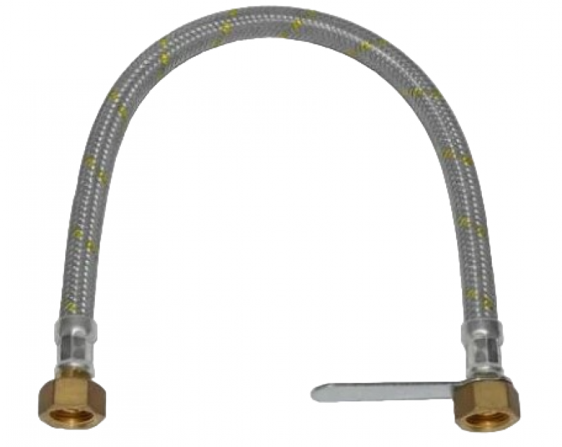 TUBO GAS FLESSIBILE PERCENTRALINA BOMBOLA 1/2" LACCIO GAS TRECCIA ACCIAIO 50/80