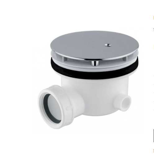 PILETTA DI SCARICO SIFONE DOCCIA DA 90 IN PVC SLIM CON PIATTELLO CROMATO