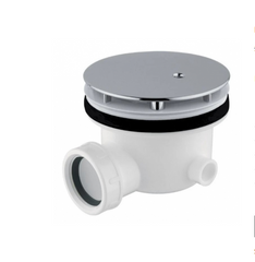PILETTA DI SCARICO SIFONE DOCCIA DA 90 IN PVC SLIM CON PIATTELLO CROMATO