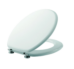 Sedile Wc Copri Water MDF Legno Tavoletta Vaso Universale Bianco Pesante Bagno