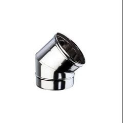 curve per stufa a pellet in acciaio inox 45°