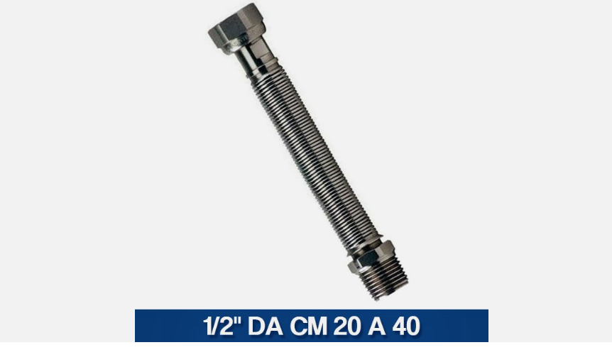 FLESSIBILI ACCIAIO INOX  PER CALDAIA /SCALDINO  ESTENSIBILI  1/2 -3/4 PER ACQUA M/F