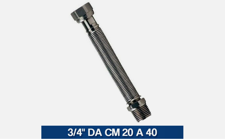 FLESSIBILI ACCIAIO INOX  PER CALDAIA /SCALDINO  ESTENSIBILI  1/2 -3/4 PER ACQUA M/F