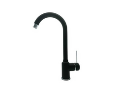 Rubinetti miscelatore per lavello cucina canna tonda finitura nero opaco Modello Korea di Argo Rubinetterie