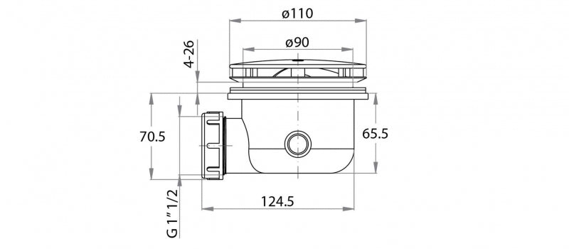 PILETTA DI SCARICO SIFONE DOCCIA DA 90 IN PVC SLIM CON PIATTELLO CROMATO