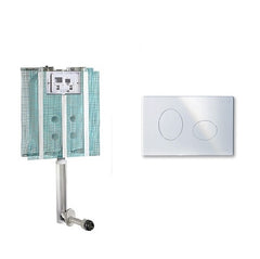 PUCCI Cassetta di scarico da incasso modello Pucci eco completa di placca ECO ELLISSE bianca