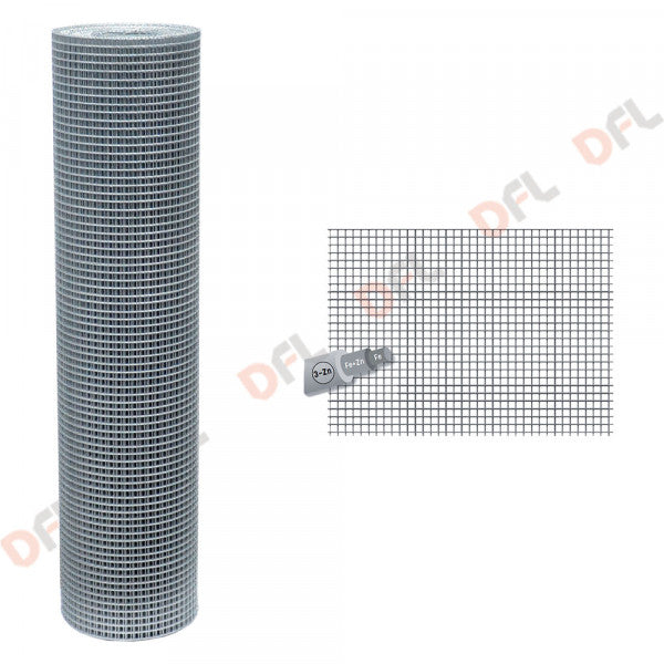 Rete elettrosaldata zincata 19x19 Tipo pesante H 1,00 x 25 MT FILO 1,45