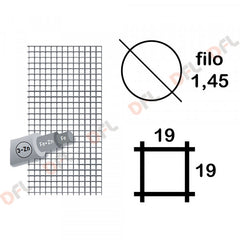 Rete elettrosaldata zincata 19x19 Tipo pesante H 1,00 x 25 MT FILO 1,45