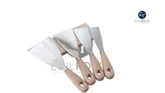 Spatola per Stucco in Acciaio Inox con Manico in Legno – 4 / 6 / 8 / 10 / 12 cm – Flessibile, Professionale, per Rasatura e Intonaco