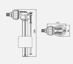 VALVOLA GALLEGGIANTE SILENZIOSO PER CASSETTA SCARICO WATER WC 3/8" OLI COMPACT