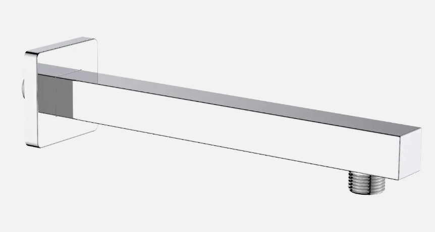 BRACCIO DOCCIA CROMATO QUADRATO CM.25/30CM STILE MODERNO ATTACCO 1/2" MASCHIO
