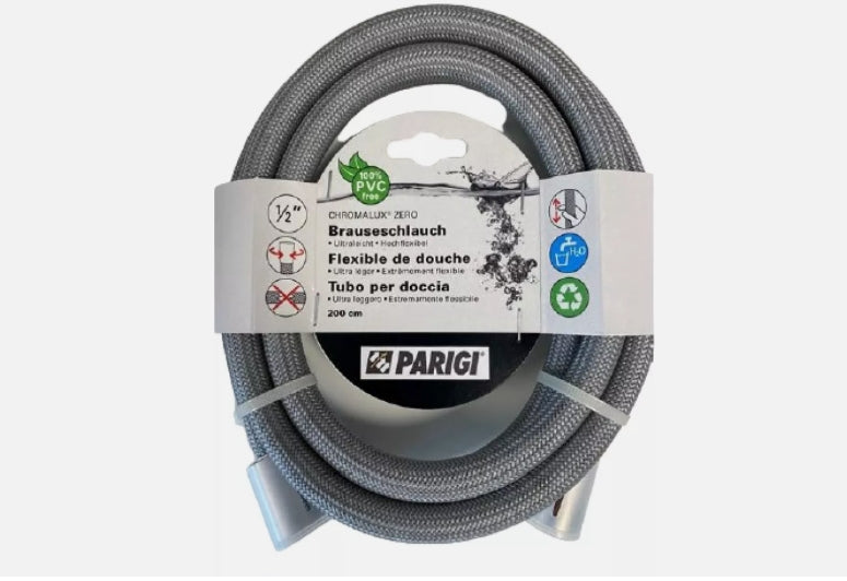 tubo flessibile doccia in nylon grigio per doccetta e vasca  attacco 1/2''