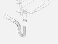 TUBO PER LAVELLO FLESSIBILE LAVABO UNIVERSALE 1-1/4 SCARICO FOGNARIO MADE ITALY