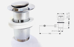 Piletta scarico a saltarello con aste e tappo per lavabo bidet 1" 1/4 ART.18150