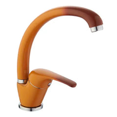 Rubinetto miscelatore monocomando terra di francia per lavello con canna alta snodata