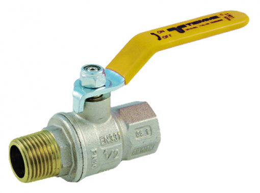 Valvola/Arresto Gas Dritta M/F con leva gialla – 3/4"