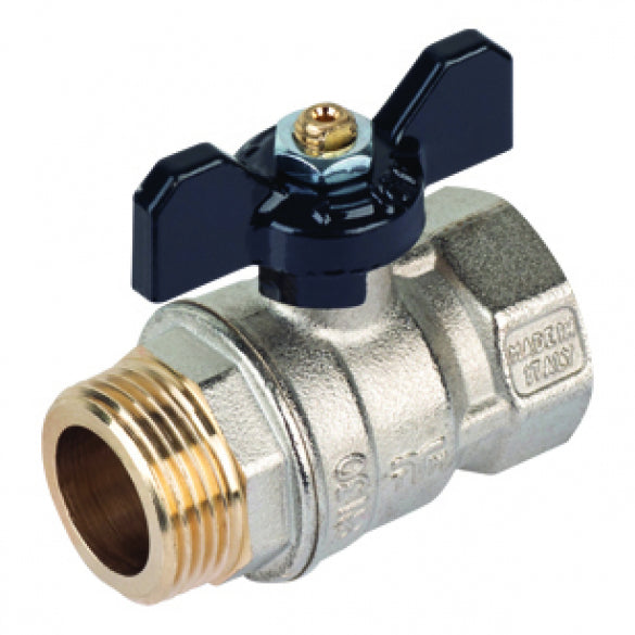 Valvola a Sfera M/F con leva a Farfalla Nera – 3/4"