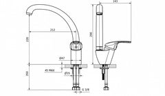 Miscelatore lavello canna tonda granito avena - serie: golf plus - marca: teorema