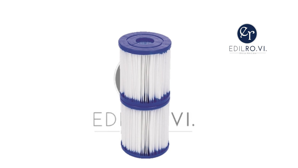 Bestway 58093 Filtro a Cartuccia Tipo I, Per pompe da 1.249 L/h, Bianco/Blu, 8 x 8 x 9 cm, Confezione da 2