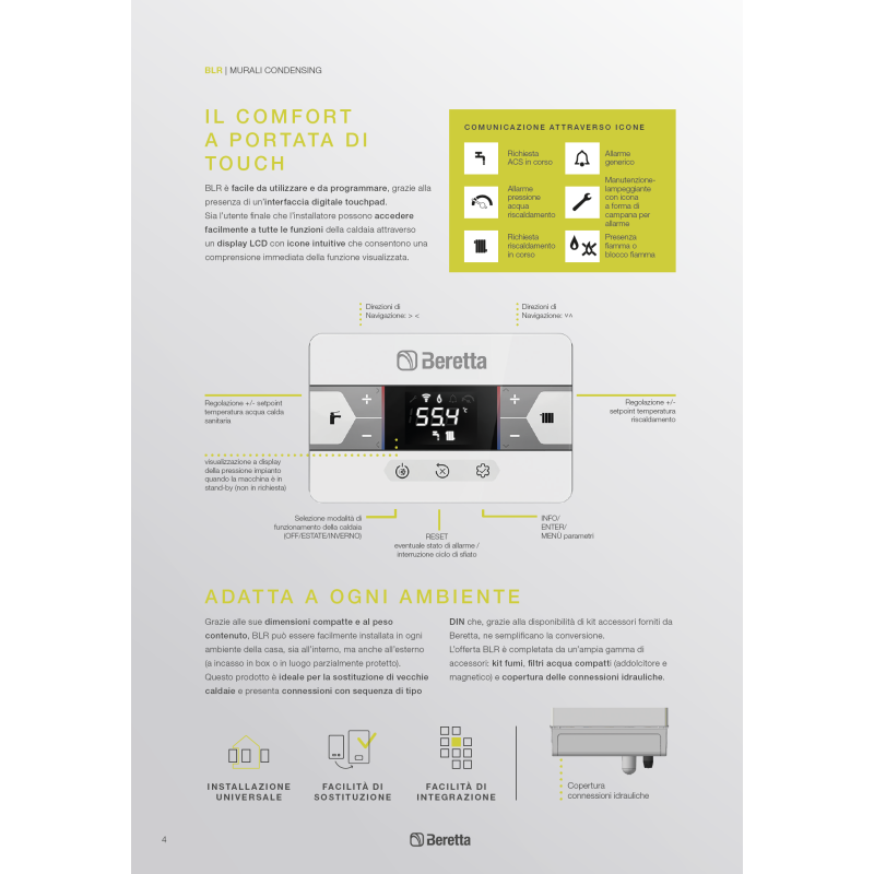 CALDAIA BERETTA a Condensazione BLR 25C Low Nox Metano Completa Di Kit Fumi