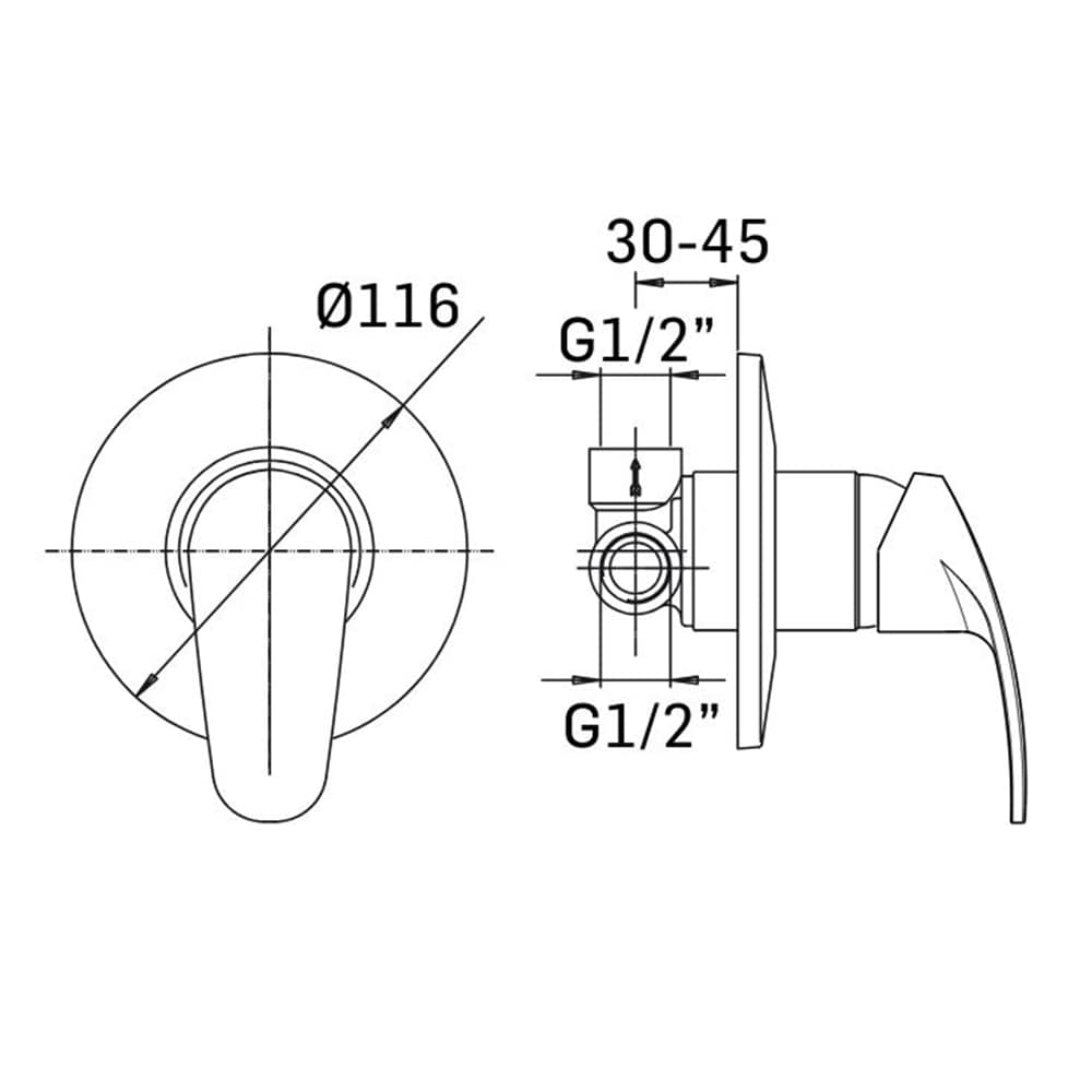 Rubinetto miscelatore da incasso doccia MAMOLI serie STONE/CESARE cromo lucido