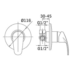 Rubinetto miscelatore da incasso doccia MAMOLI serie STONE/CESARE cromo lucido