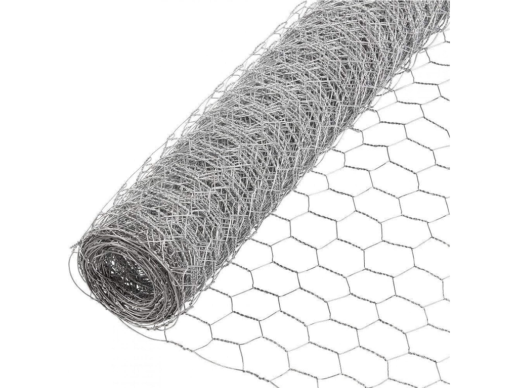 RETE TRIPLA TORSIONE ZINCATA 19/2  H 1,00X 50 MT FILO 0,6  PER POLLI E GALLINE