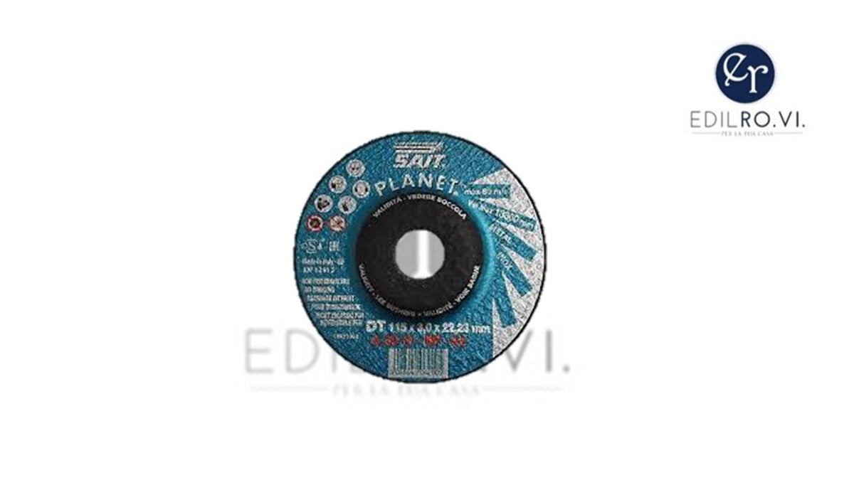 Sait PLANET  mola a centro depresso taglio acciaio ghisa 115x3,0x22,23