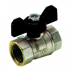 Valvola/arresto a sfera acqua diritta femmina/femmina con farfalla nera 1/2''