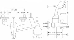 Miscelatore Eurorama per vasca serie Prima 570210KE