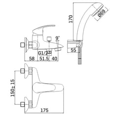 Mamoli Stone gruppo vasca con doccia